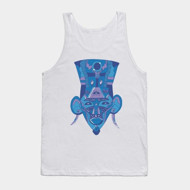 Mountain Blue African Mask 6 Tank Top by kenallouis